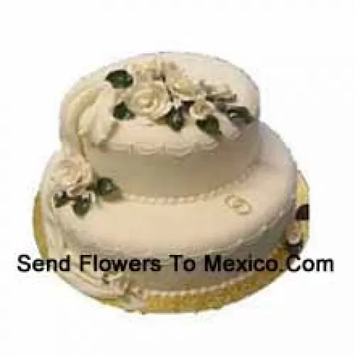 2 Tier, 4 Kg (8.8 Lbs) Butter Scotch Cake. To Change The Flavor You Can Specify The Flavor You Require In "The Instructions For The Florist" Column which will appear when you will go through the shopping process