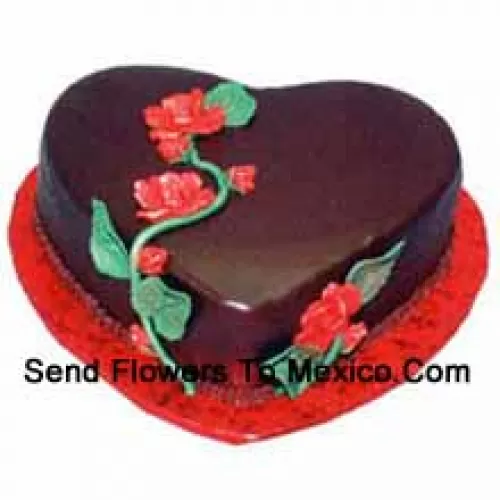 1 Kg (2.2 Lbs) Heart Shaped Chocolate Truffle Cake